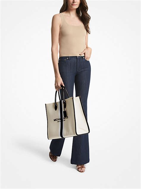 michael kors canvas tote with fuschia strap|mirella large canvas tote bag.